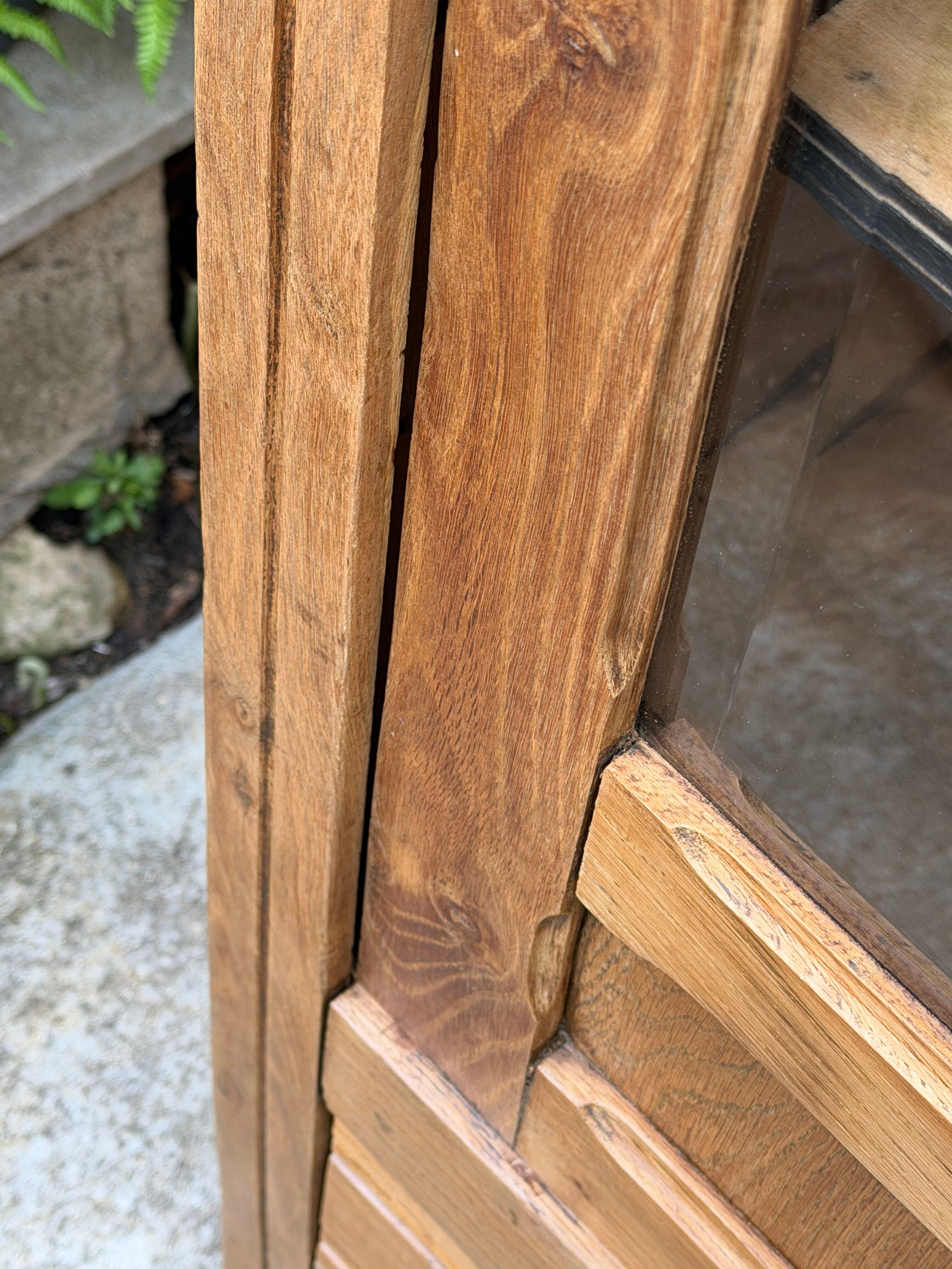 Armoire parisienne vitres biseautées chêne blond art déco 1930