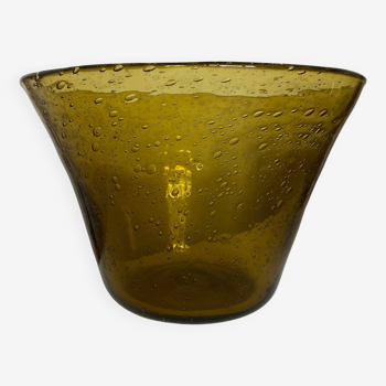 Biot salad bowl in bubbled glass 1970