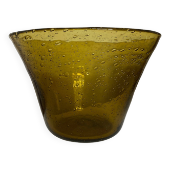 Biot salad bowl in bubbled glass 1970