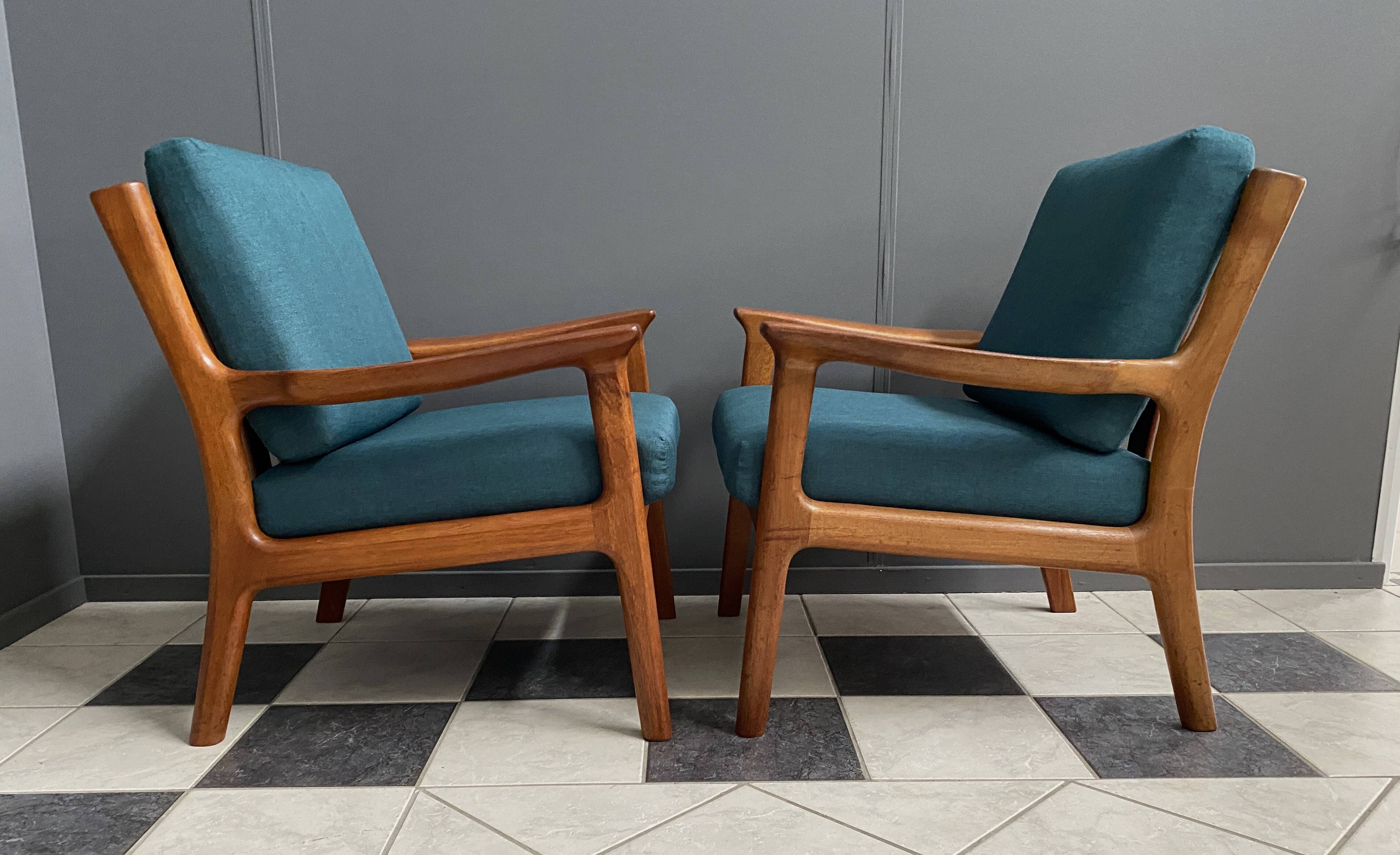 Set Teak Danish chairs by Jull Kristensen 1960s