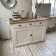 Meuble de métier enfilade patine blanche