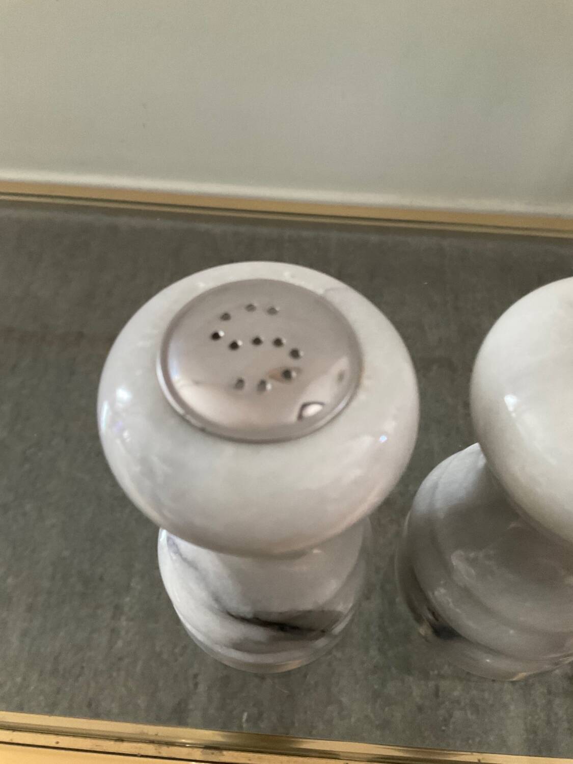 Set moulin à poivre et salière en marbre blanc