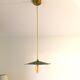 Vintage industrial pendant light in green enamelled sheet metal