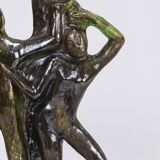 Brutalist sculptural table lamp "Man and Woman near a Tree", Italy, 1970s