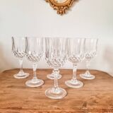 6 large stemmed glasses, Arques crystal, Longchamp model