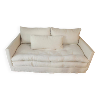 Ivory wild linen Adar caravan sofa
