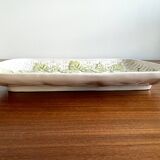 French Barbotine Majolica Serving Platter with Vine Leaf and Basket Weave Motif