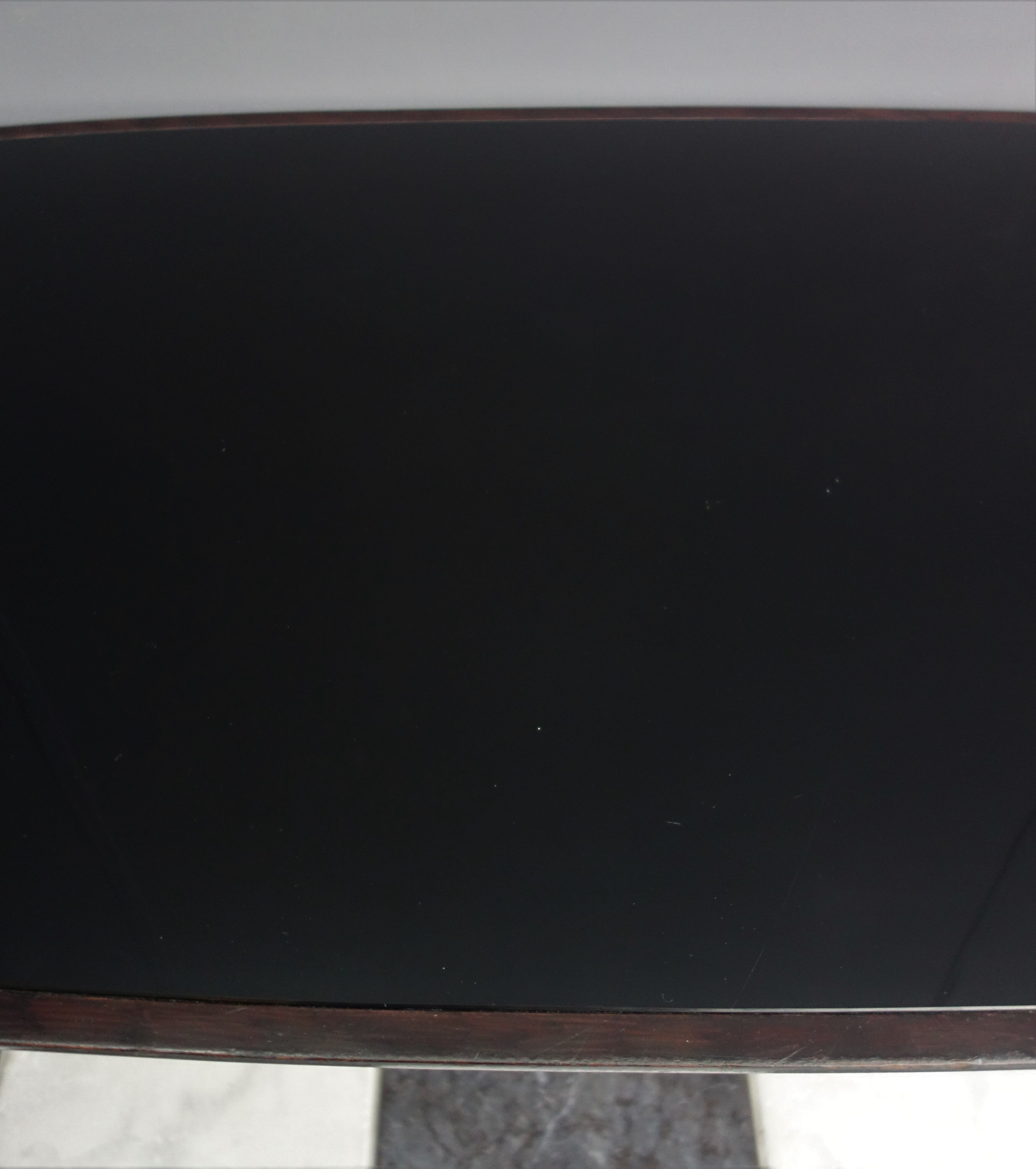 Black coffee table with Black glass plate 1960s