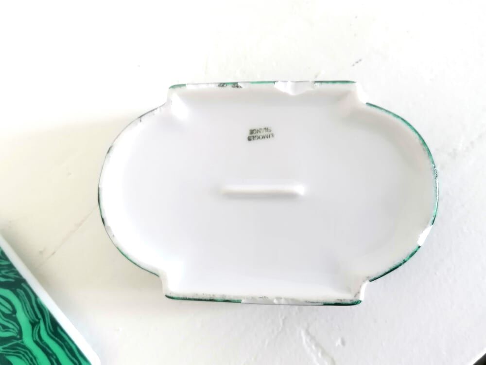 Malachite style porcelain box