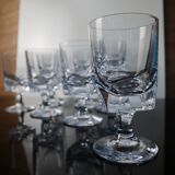 10 verres à vin rouge anciens en cristal de Sèvres modèle Arezzo