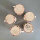 Set of 5 glazed ceramic coffee mugs