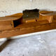 Superb antique/vintage headboard (Art Deco style) walnut burl.