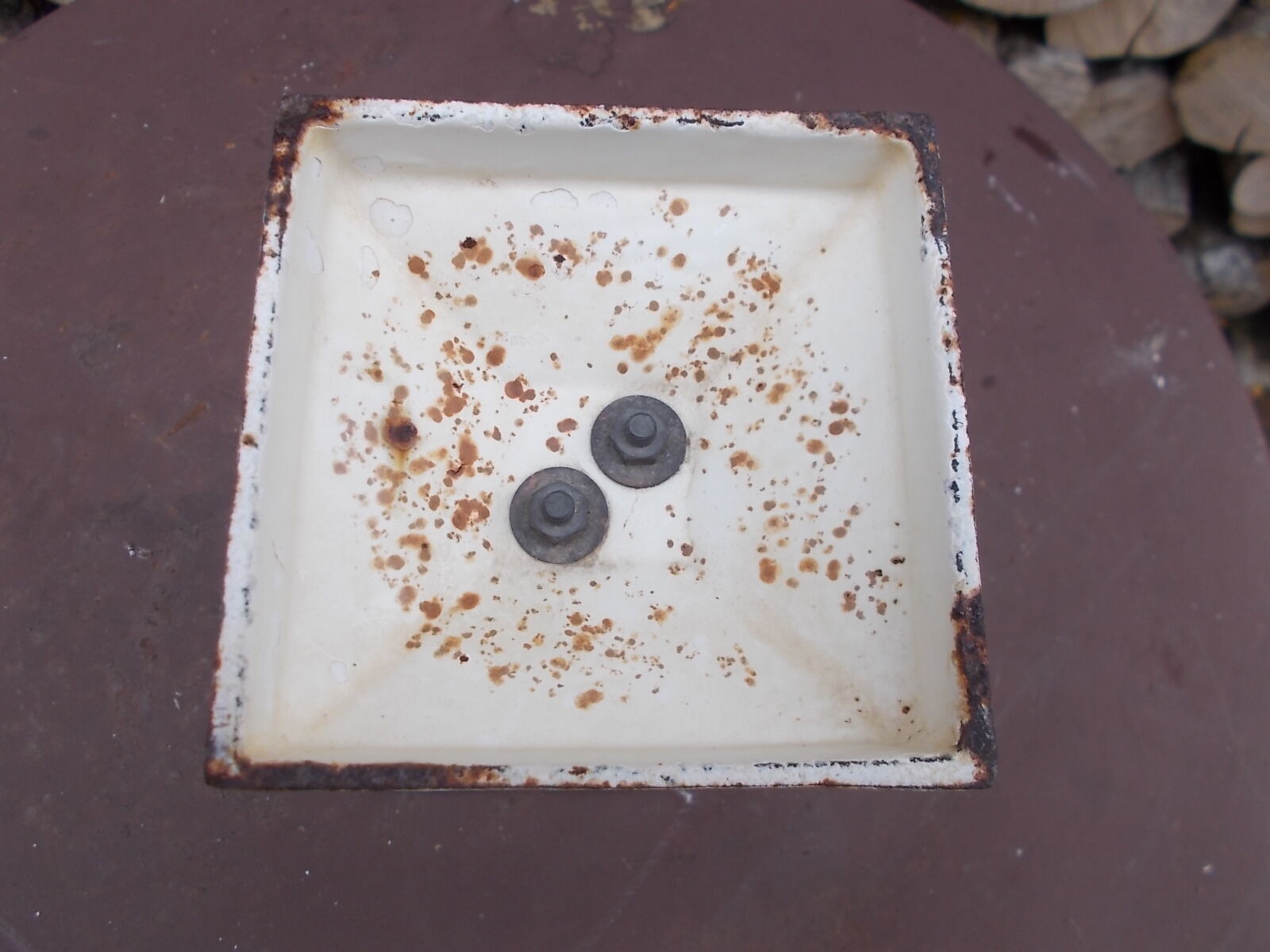 White cast iron vase