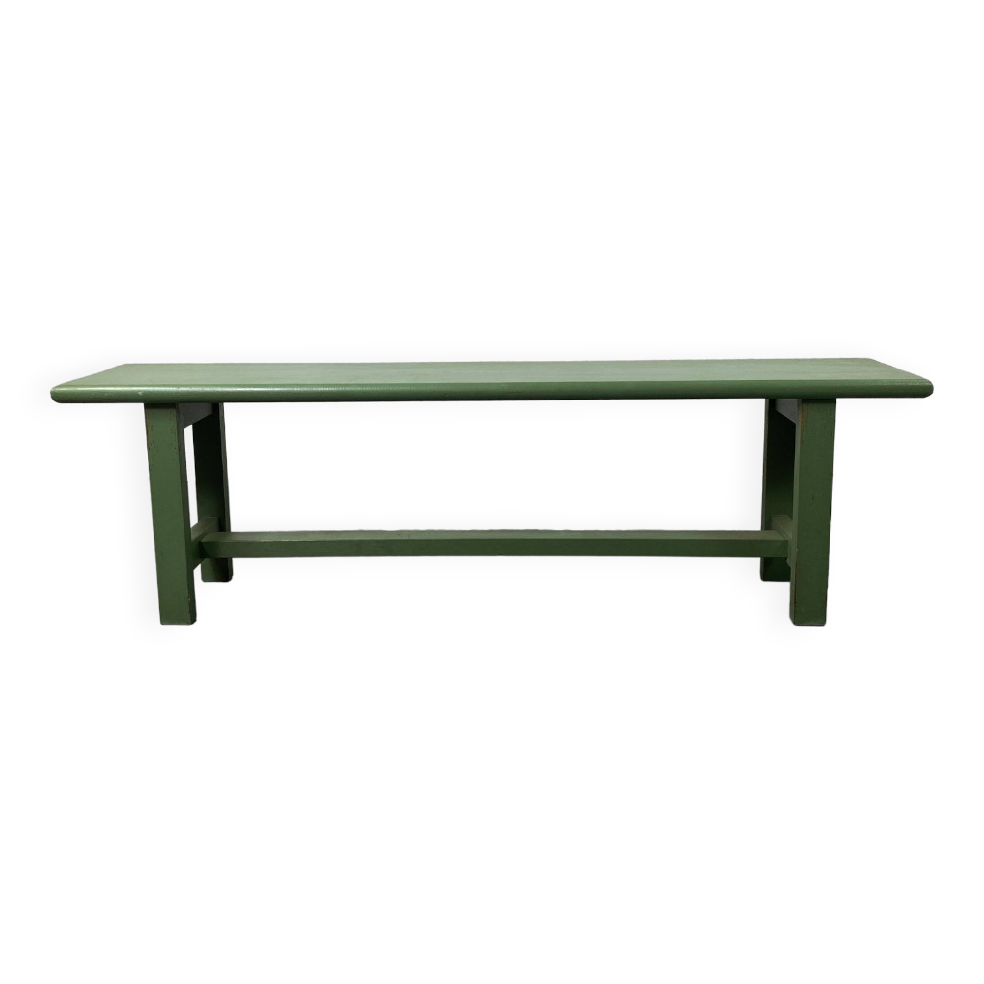 Green wooden bench