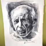 Portrait of Pablo Picasso Nice graphite drawing signed