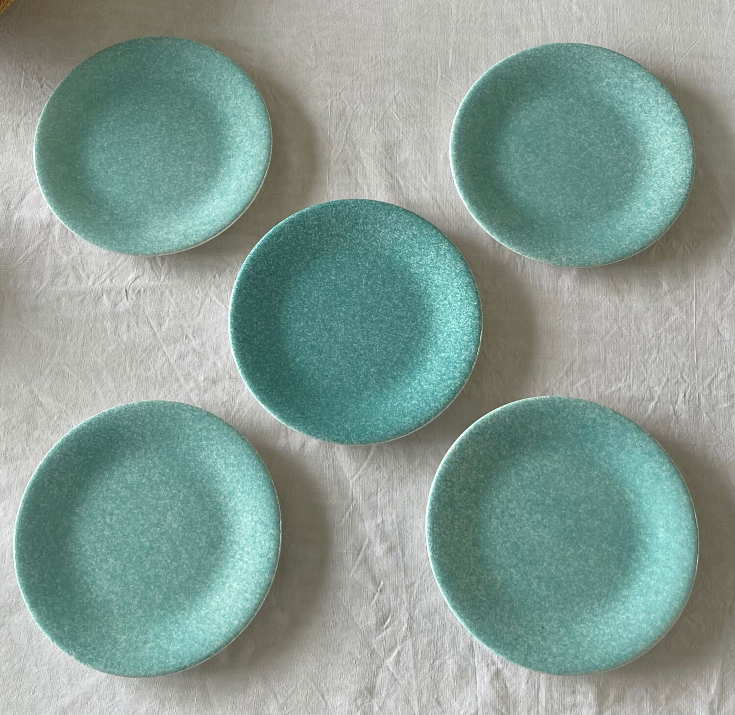 5 assiettes à dessert mouchetées Italiennes