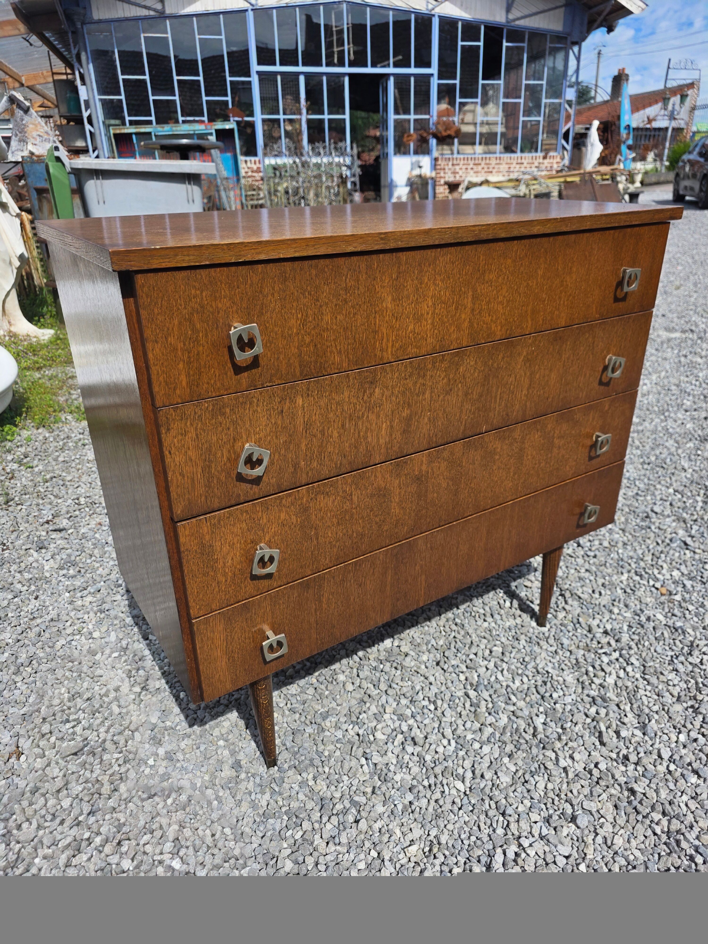 Vintage oak commode from the 1960s.