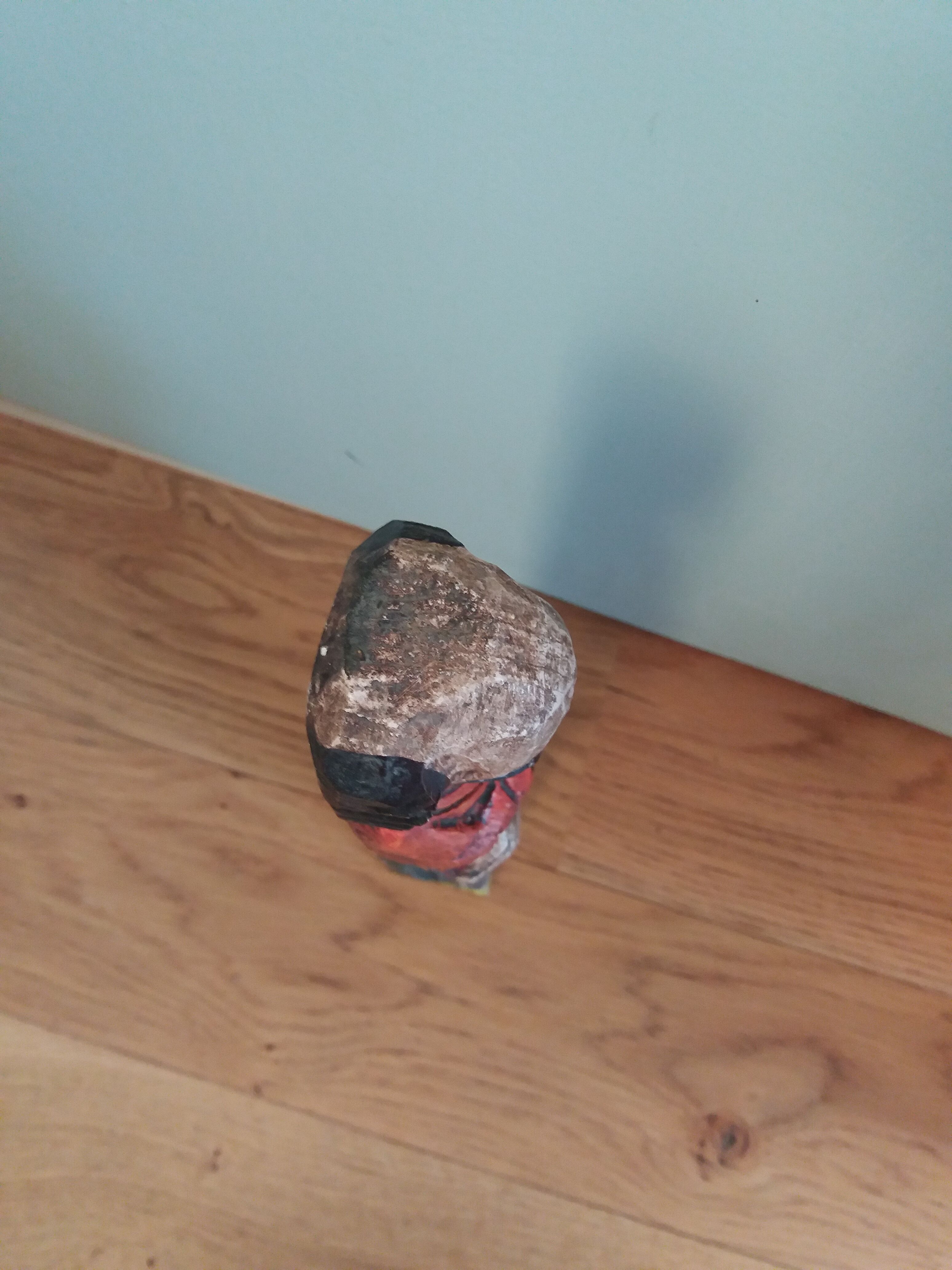 Religious statuette in painted wood