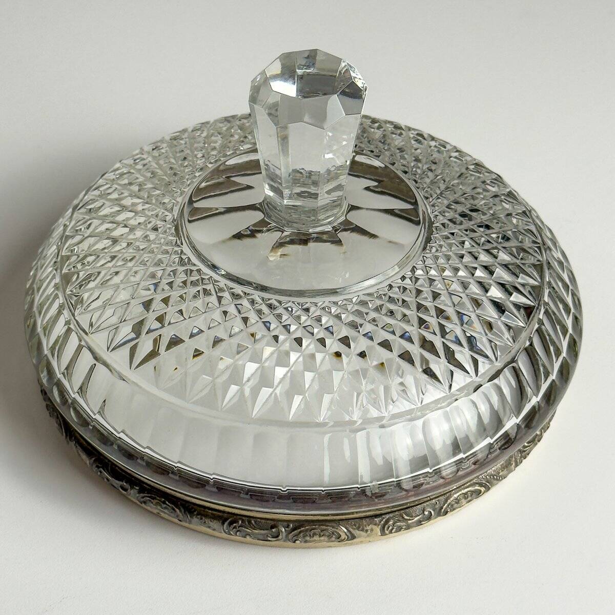 Antique glass bowl with a bronze base, Italy, 1920s