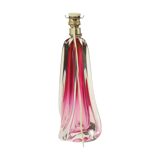 Lampe de table violet rose en cristal Val Saint Lambert Swirl années 60