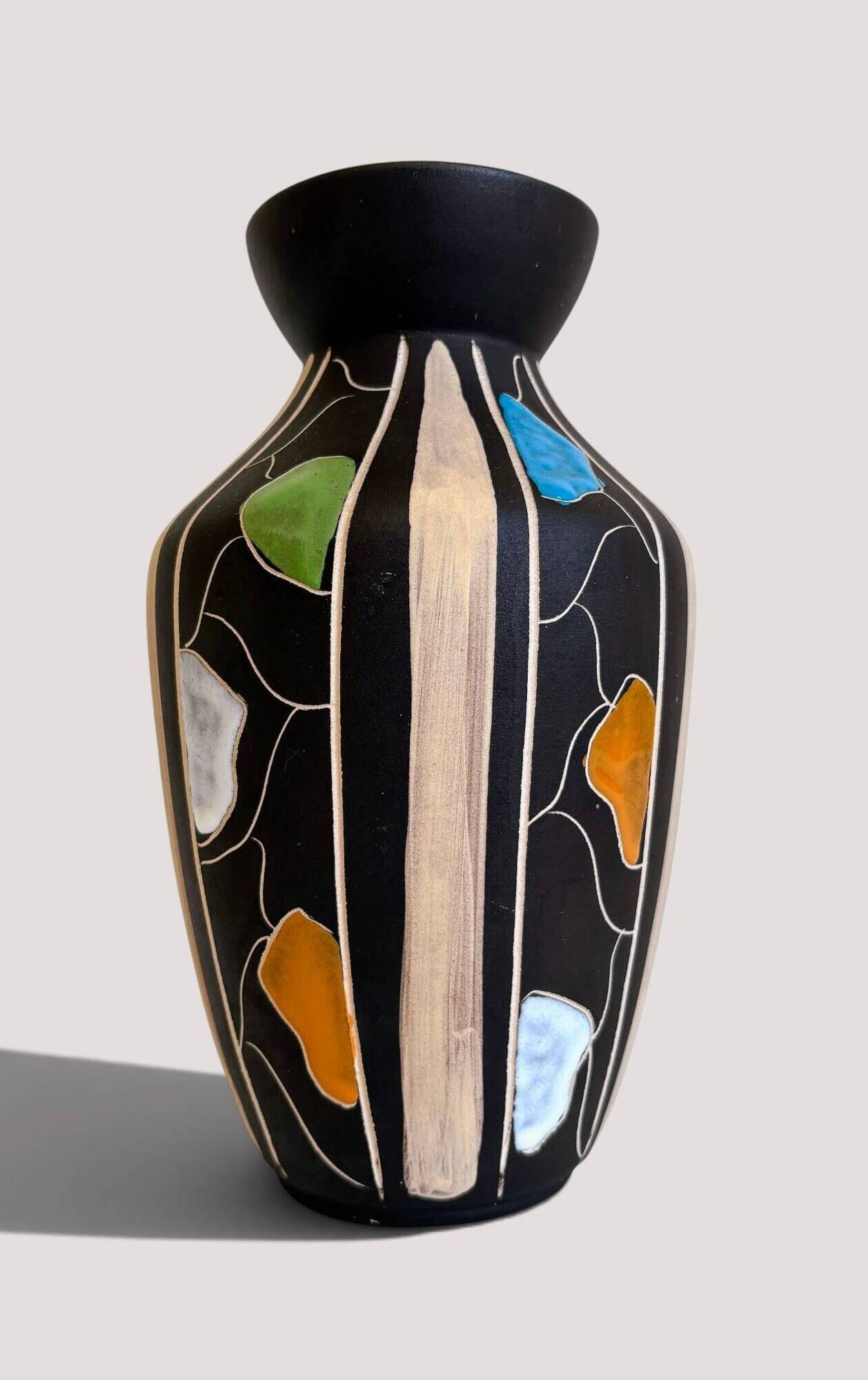 Bodo Mans “Valencia” Ceramic Vase for Bay Keramik, West Germany, 1960s