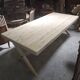 Very large industrial design table / sandblasted solid wood / L 242 cm