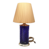 Superb blue crystal lamp vintage 80's to place Feese made in Germany.