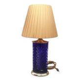 Lampe cristal bleu Vintage 80's  à poser Feese made in germany