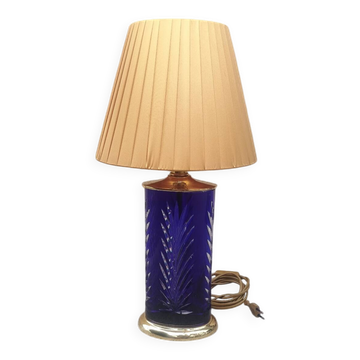Lampe cristal bleu Vintage 80's  à poser Feese made in germany