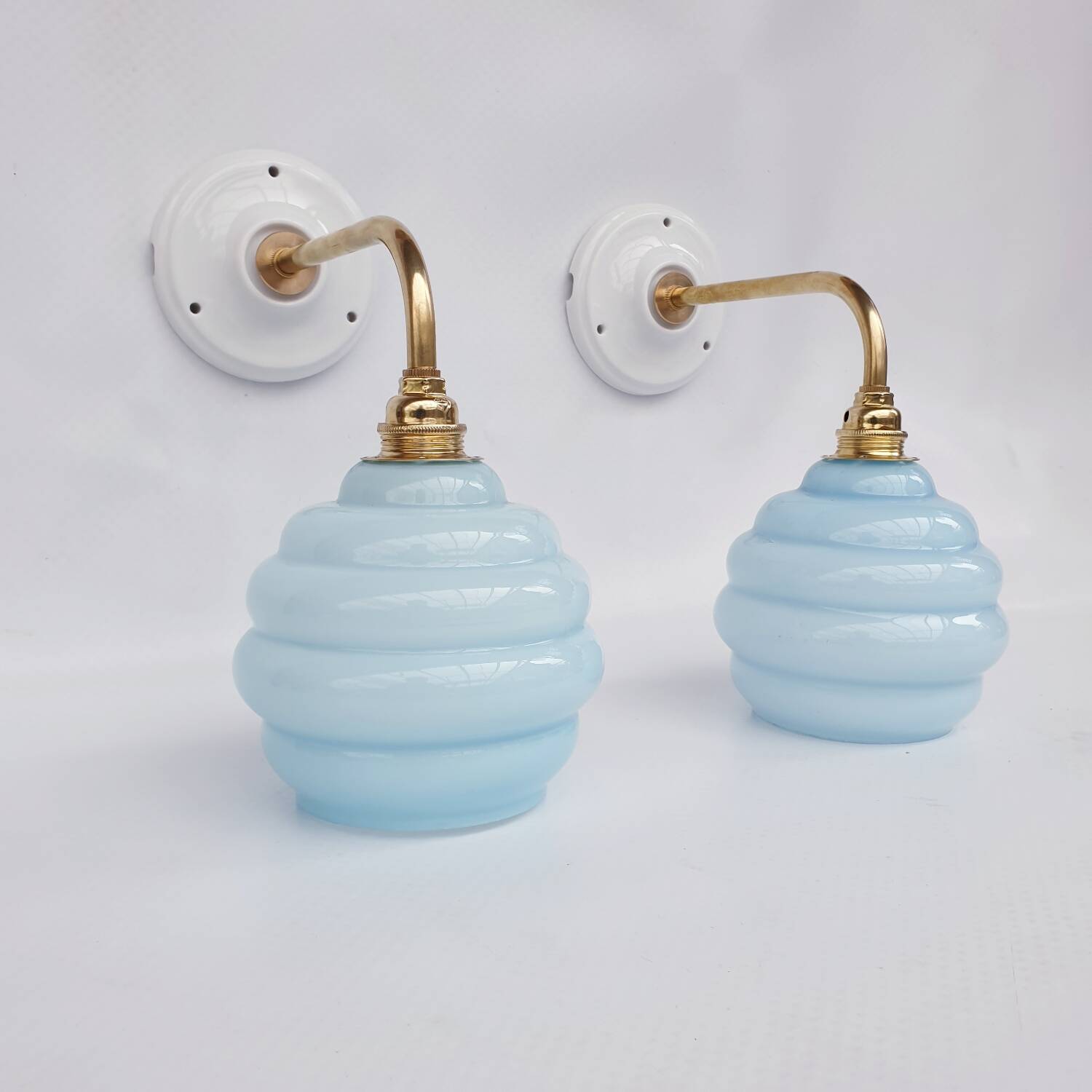 Swan neck and cloud glass wall lights