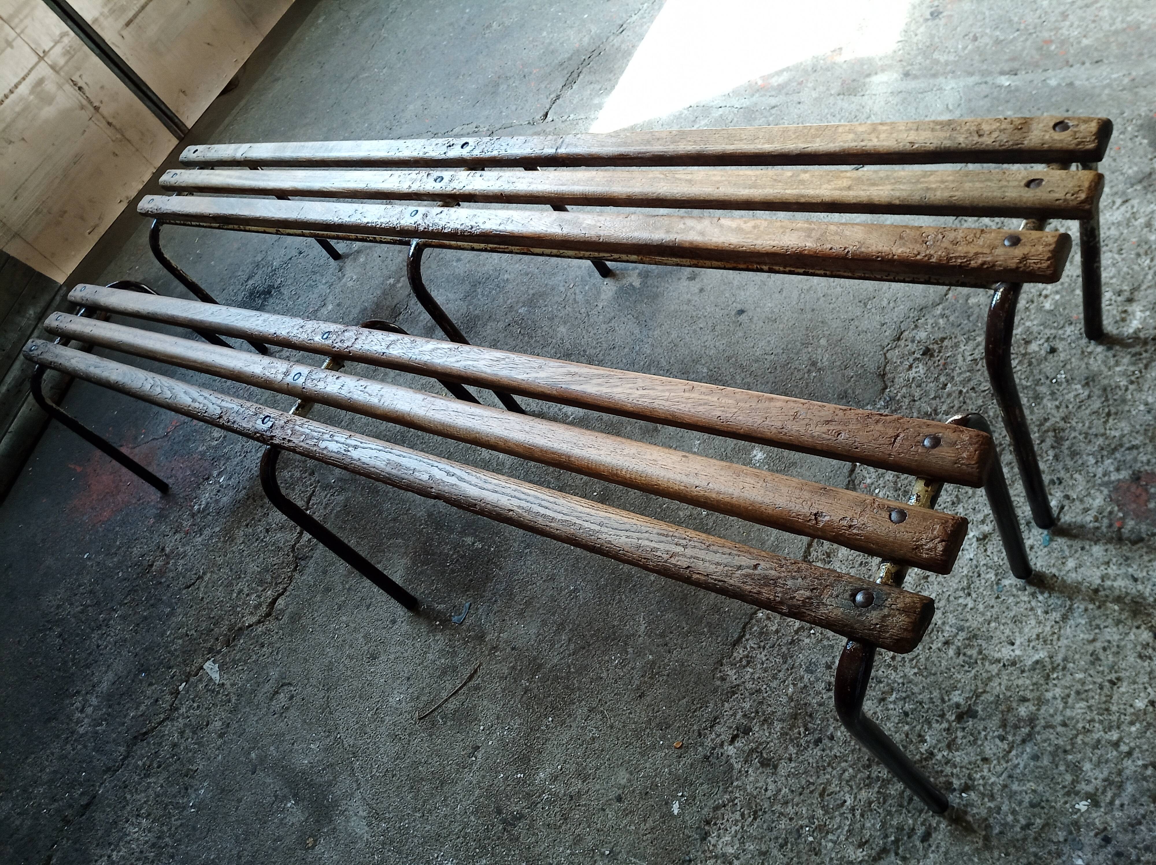 Two vintage school desks