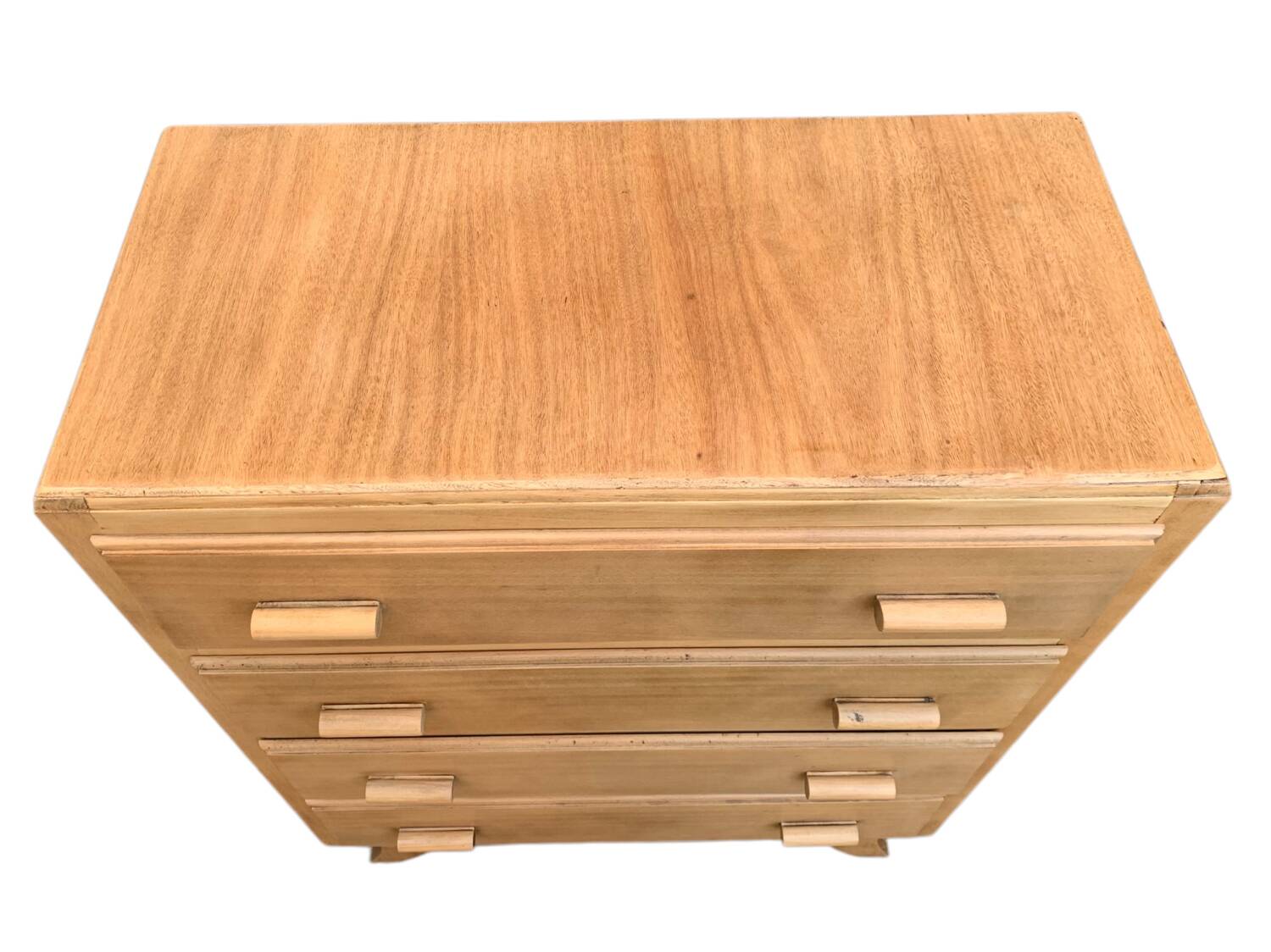Raw wood art deco chest of drawers