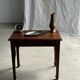 Small oval tray in modernist metal and wood