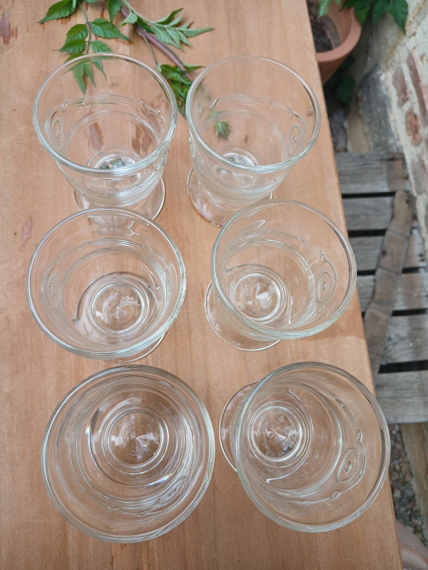 6 bistro water glasses