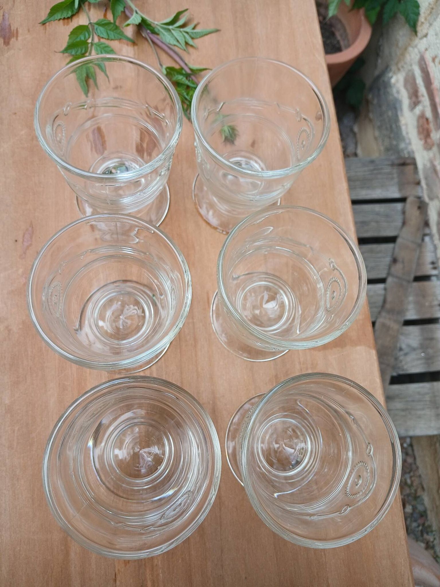 6 bistro water glasses