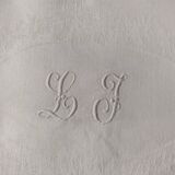 6 old LJ monogram damask cotton napkins