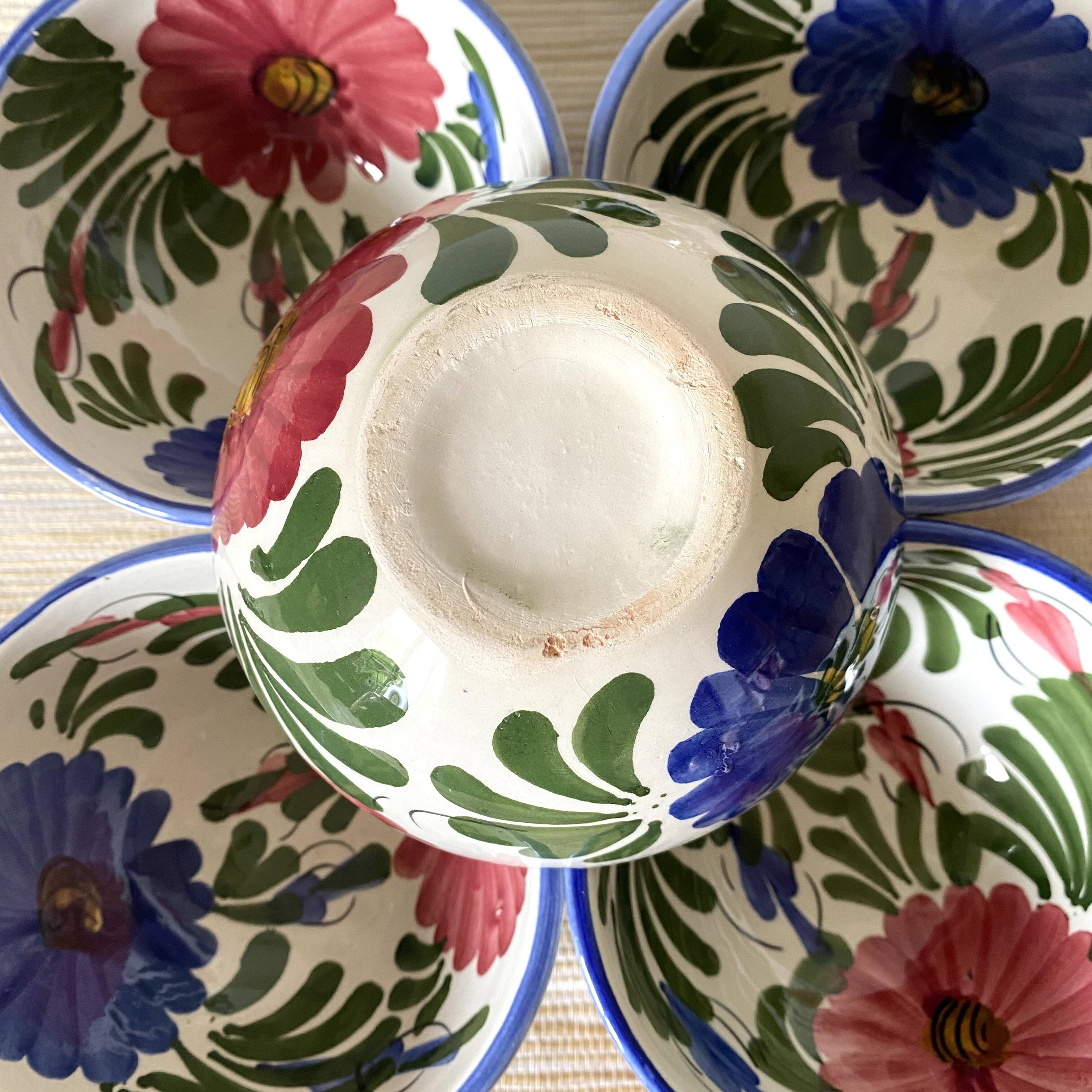 Floral ceramic bowls