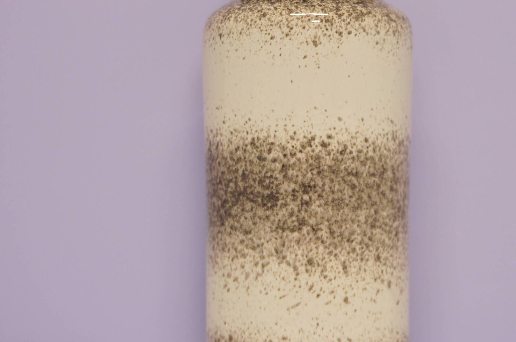 Vintage brown and white speckled west germany vase scheurich
