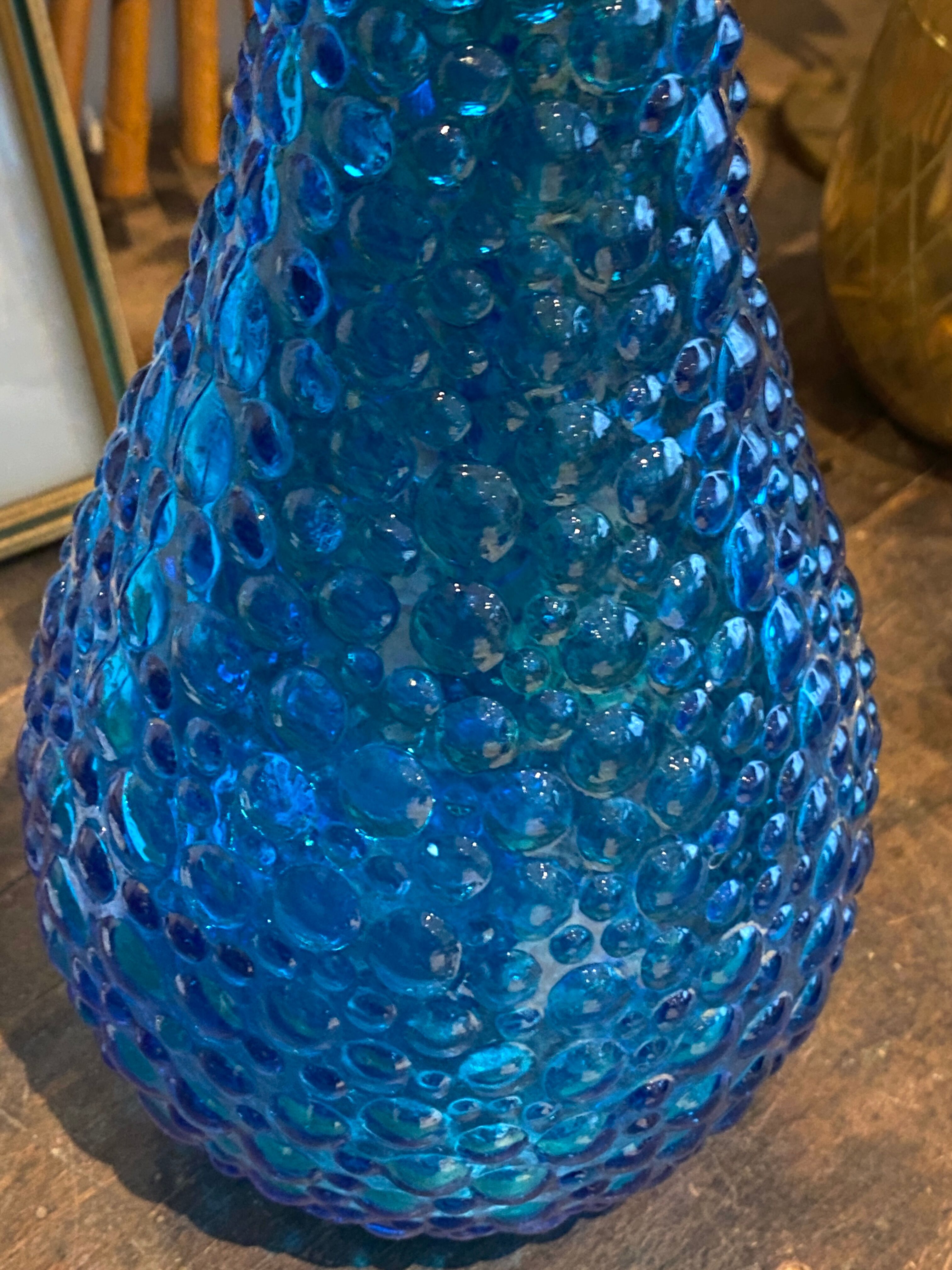 Turquoise blue Empoli decanter