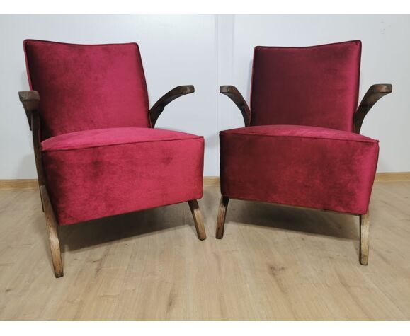 Art deco armchairs by Jindrich Halabala