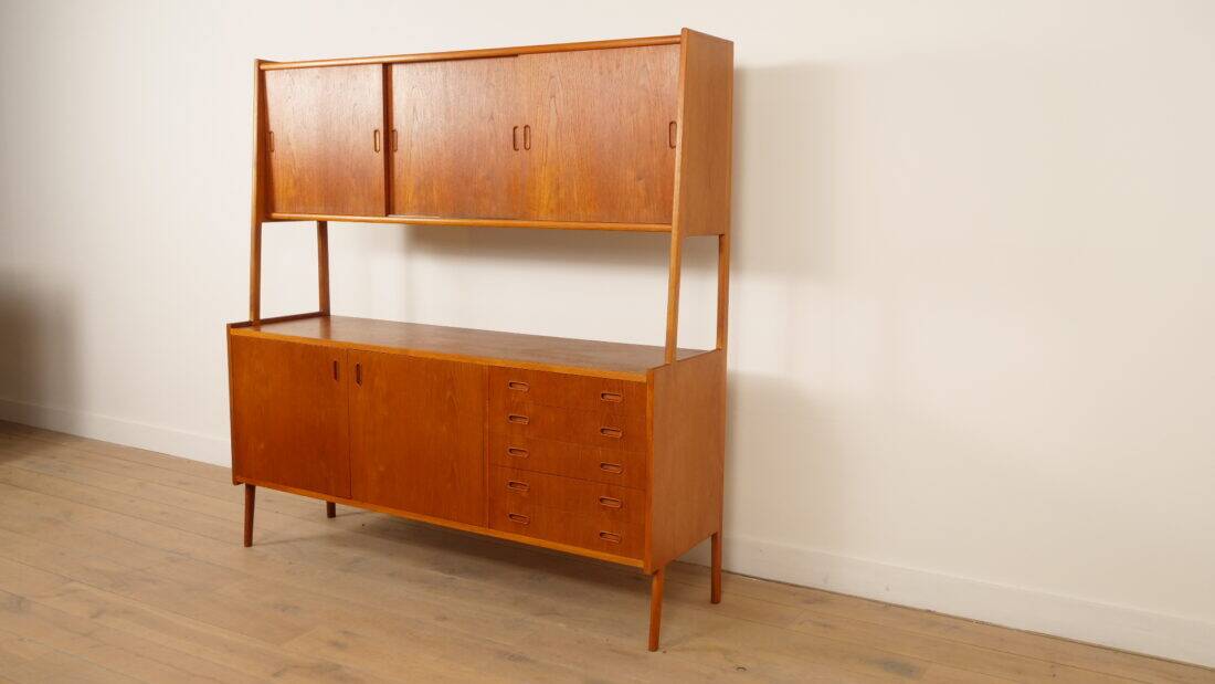 Vintage highboard | Wall cabinet | Teak | 175 cm