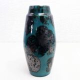 Vintage ceramic vase with enamel and glaze