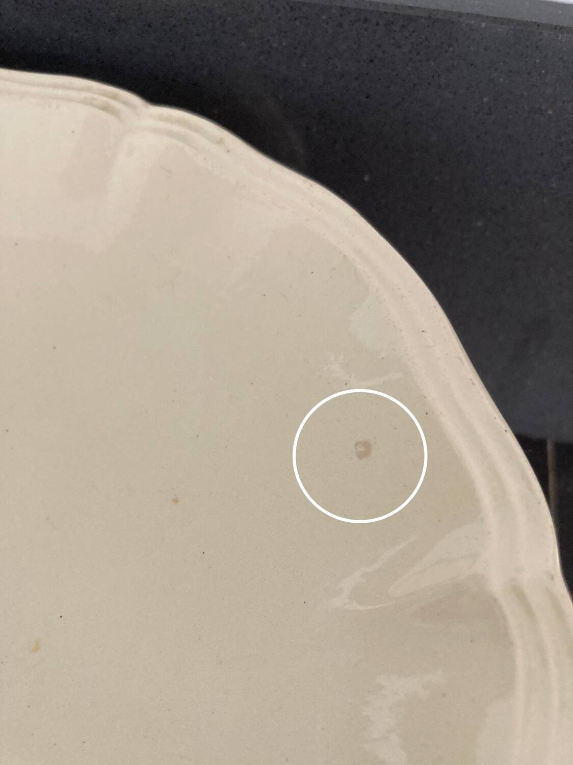 Sarreguemines compotier, ivory model with gadroons