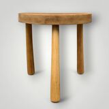 Vintage solid wood tripod stool – 50s bean model