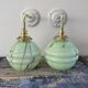 Pair of new electrified mint Art Deco sconces