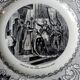 Serie de 6 assiettes a dessert parlante , serie jeanne d'arc , faiencerie de creil montereau