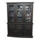 Vaisselier deux corps avec vitrine patine noire