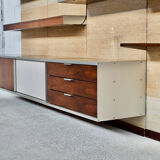 Modular wall system with rosewood panels Georges Frydman 70 years efa editor