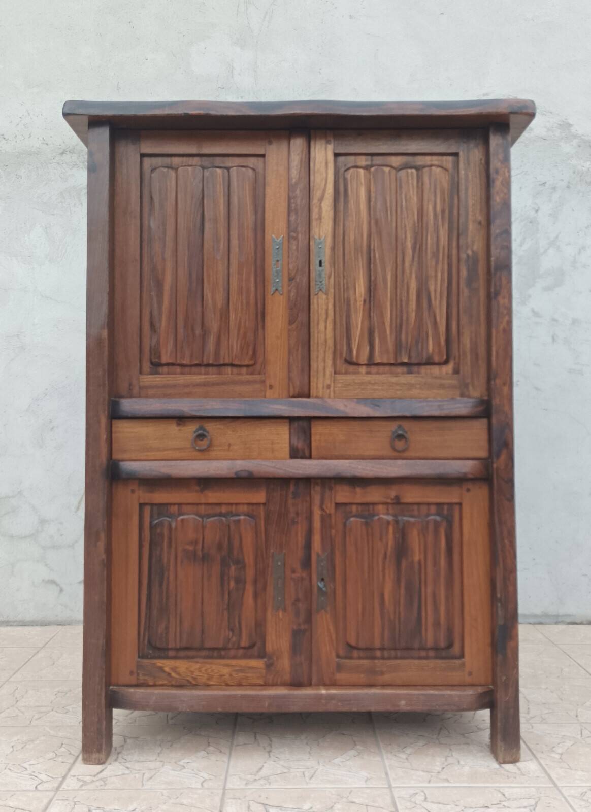 Aranjou sideboard in solid elm in the style of Olavi Hänninen 1960s