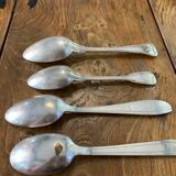 8 tablespoons in silver metal including a monogram christofle art deco